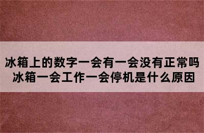 冰箱上的数字一会有一会没有正常吗 冰箱一会工作一会停机是什么原因